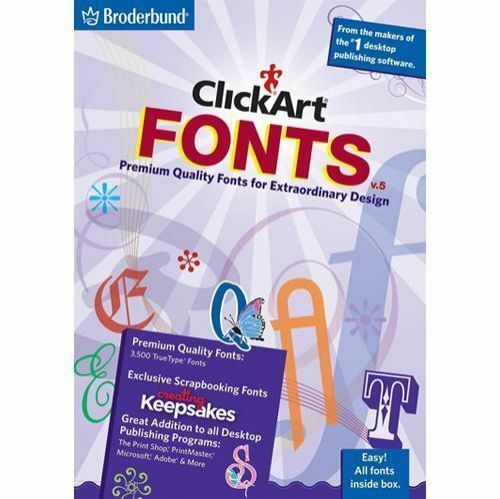 Clickart Fonts V5 *New,Sealed* (PC, 2008)