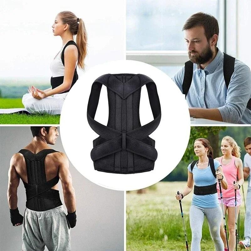 Reinforced Lumbar Posture Corrector Vest Adjustable Back Shoulder Support