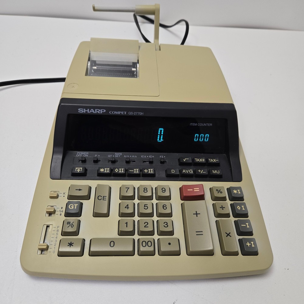 Sharp Compet QS-2770H Heavy Duty Print Calculator Tested Working