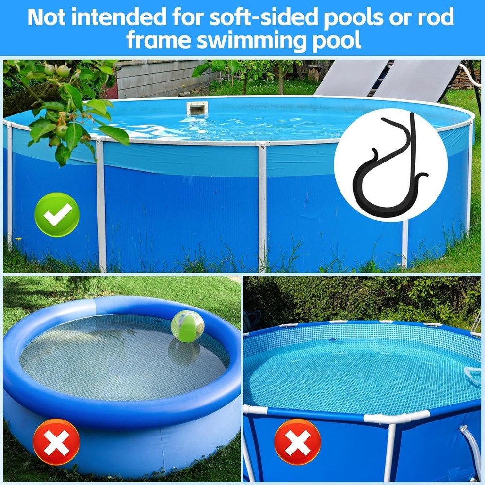 60Pcs Winter Pool Cover Clips 4.7 x 1.2 x 0.63 inch, Black-60 pcs cover clips