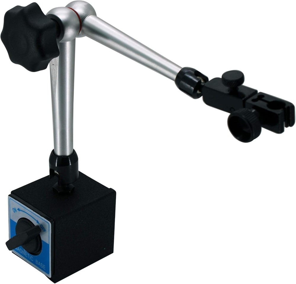 Indicator Holder Adjustable Magnetic Base Clamping Hole 8mm Max Pull 132lbs/60kg