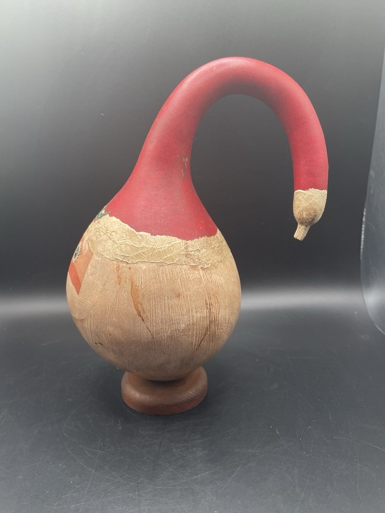 Vintage Handmade Christmas Santa Gourd