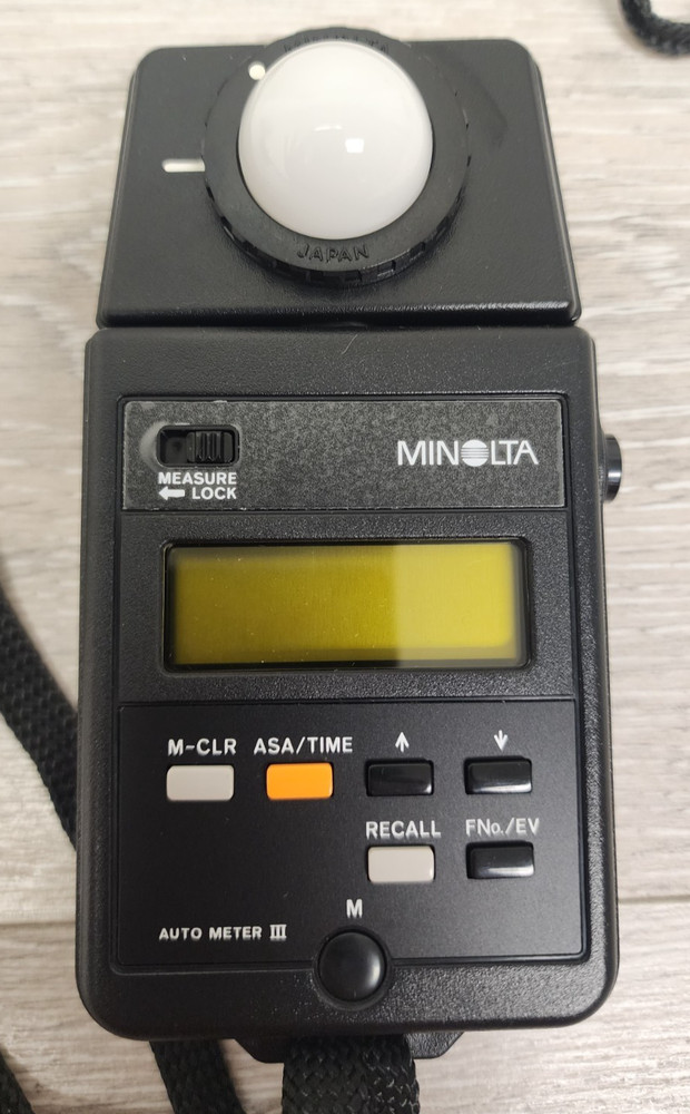 Minolta Auto Meter III 3 Handheld Light Exposure Meter With Case Tested Working