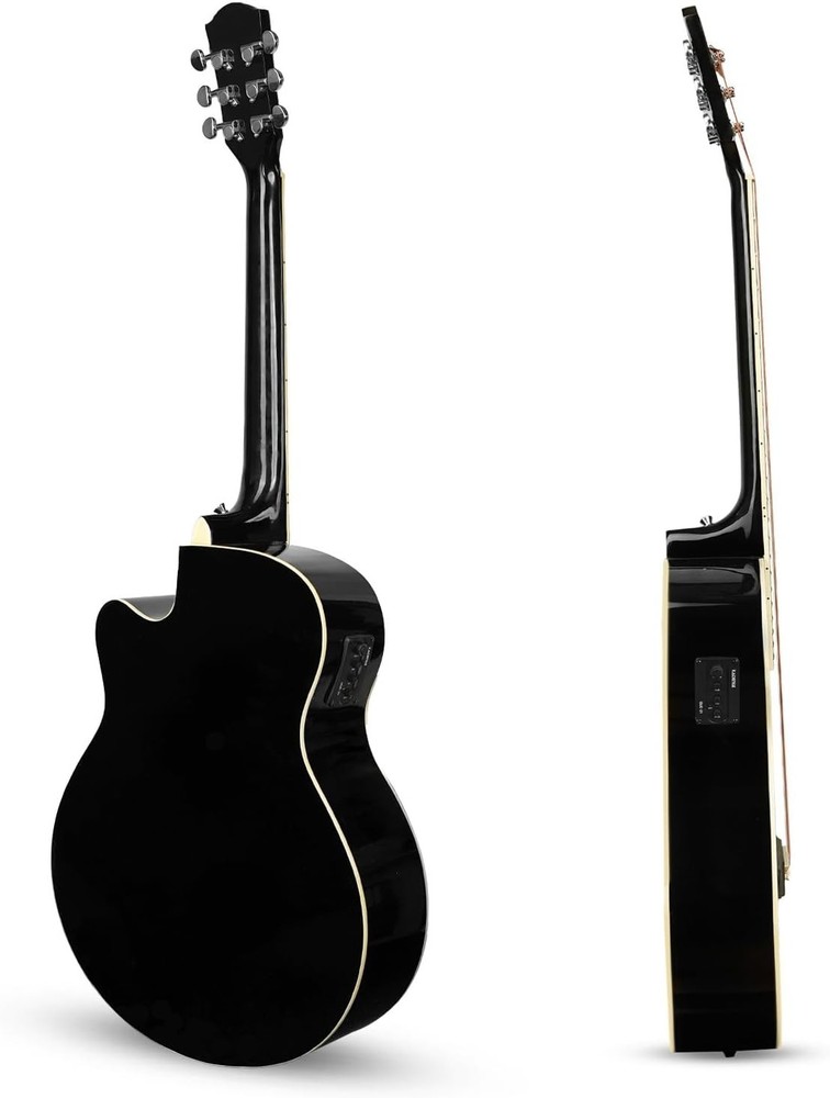 Frontier Series Black EQ Acoustic Electric Guitar Bundle