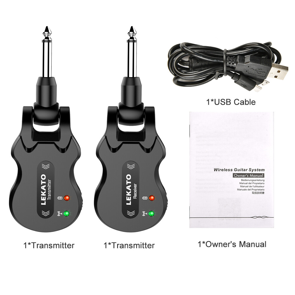 LEKATO 5.8Ghz Wireless Guitar System Audio Transmitter Receiver 300ft Max