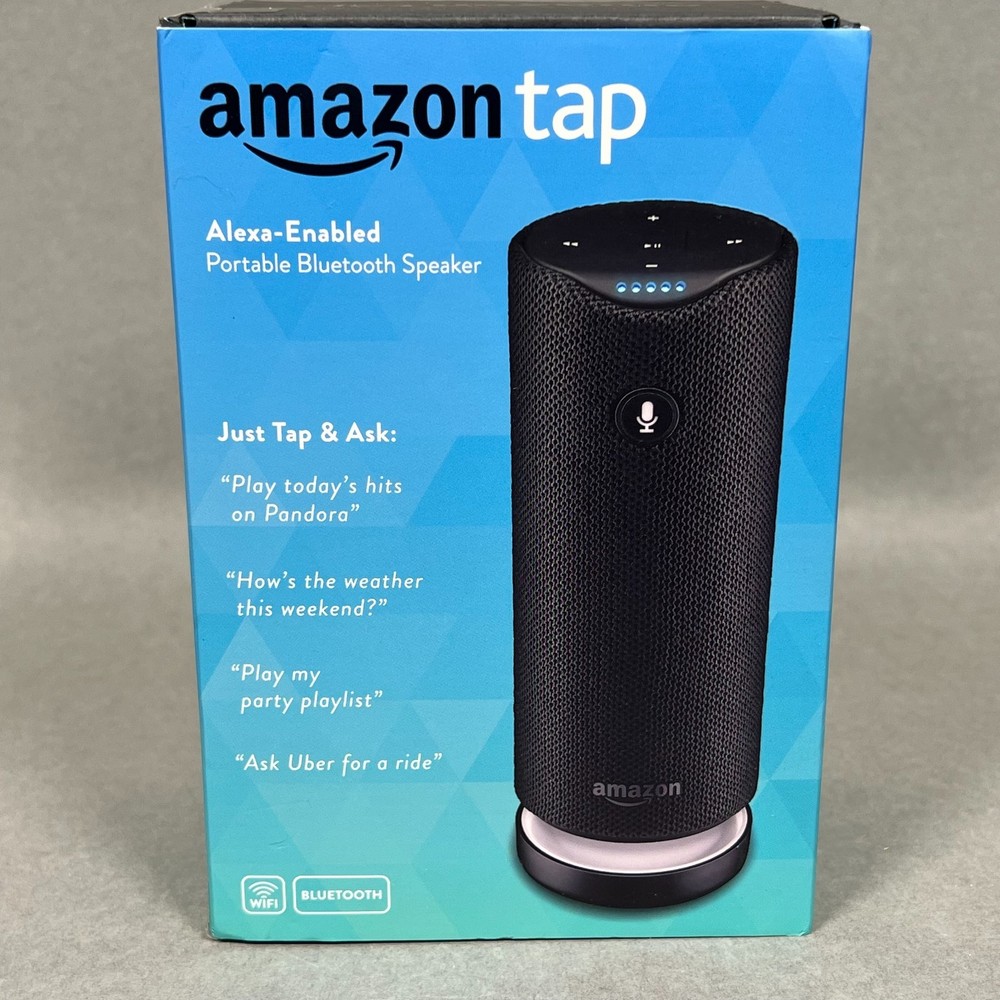 AMAZON Echo TAP Black Alexa-Enabled Portable Wireless Bluetooth Speaker - NEW