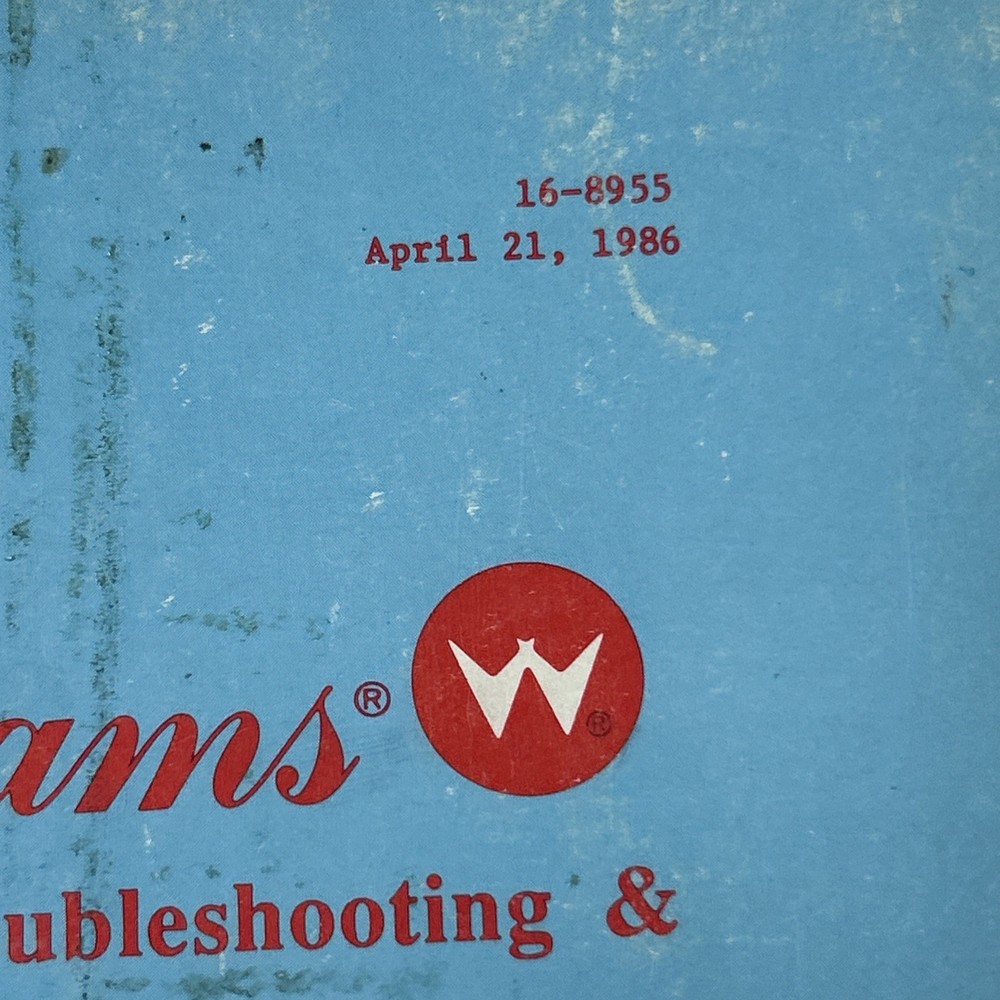 Williams Troubleshooting 1986 System 9 Pinball manual