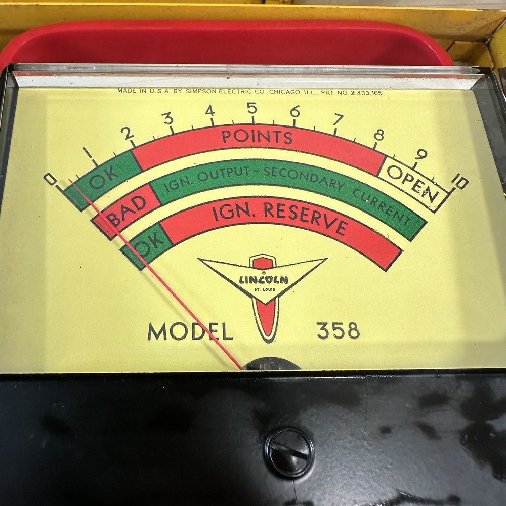 LINCOLN MODEL 358 Ignition Points Output Secodary Current Meter Made By Simpson