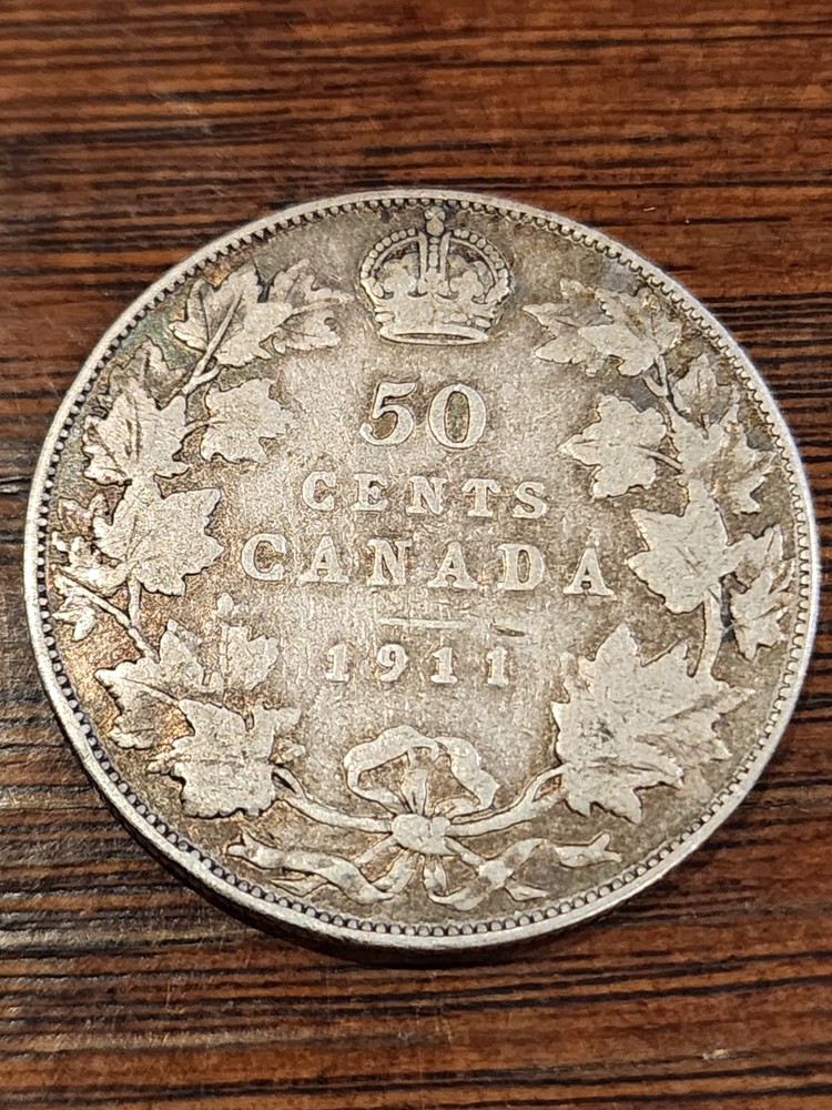 1911 Canada 50 Cents Silver Coin