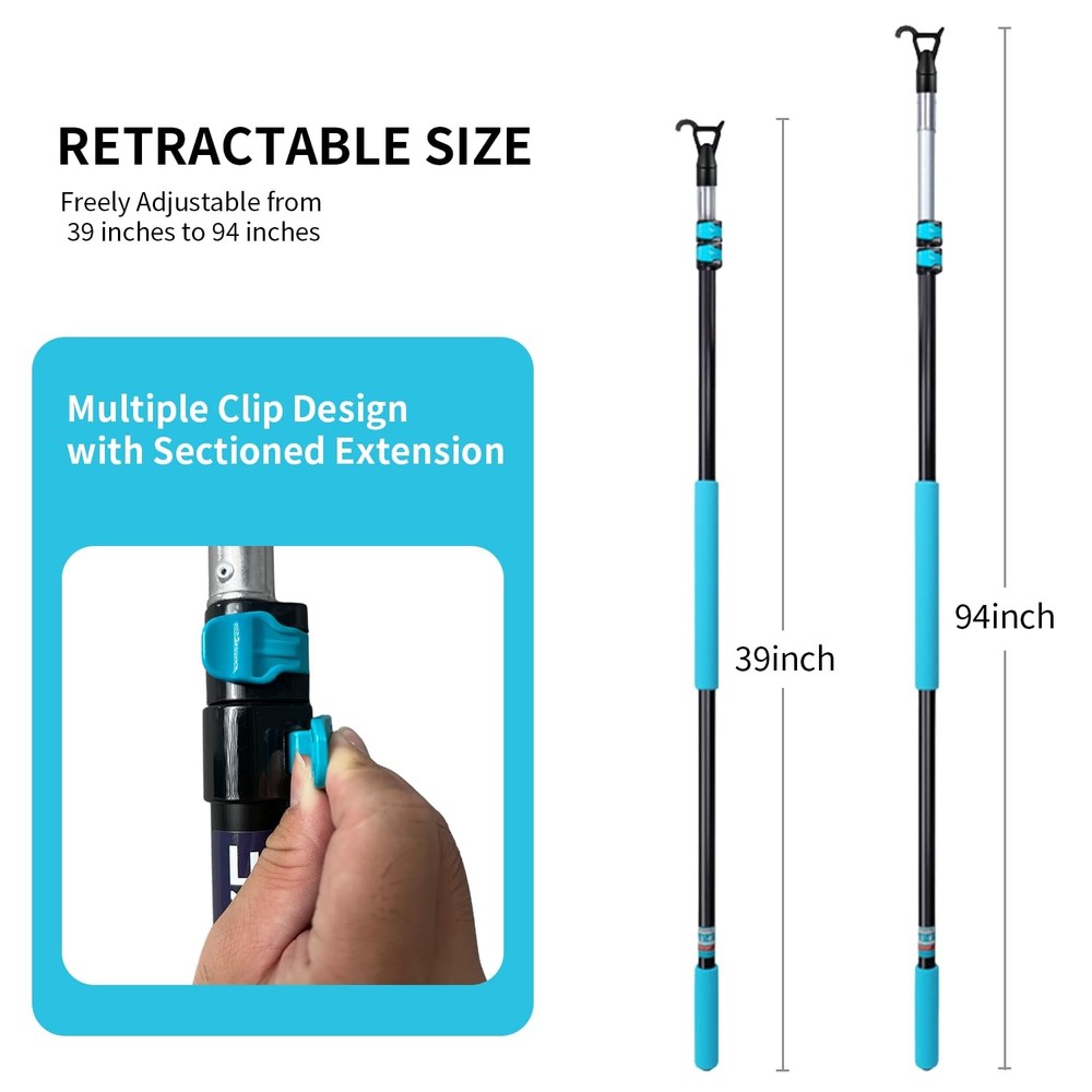 Telescoping Rod for Blinds & Shades Push-Pull Adjustable Rod for Skylight Cor...