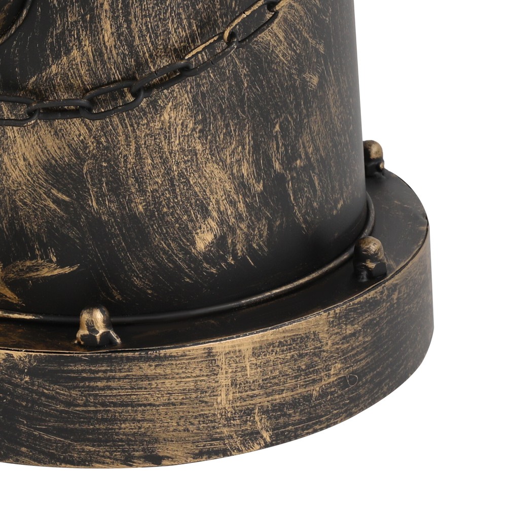 Retro Bronze Fire Hydrant Trash Can Creative Waste Bin Removable Inner Bucket
