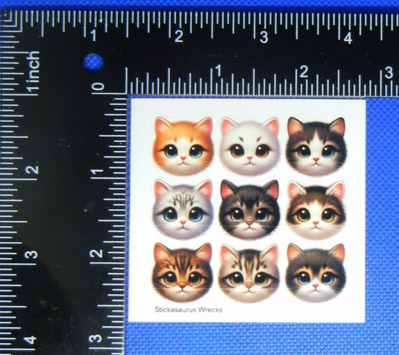 Cat Faces Stickers Mini Sheet
