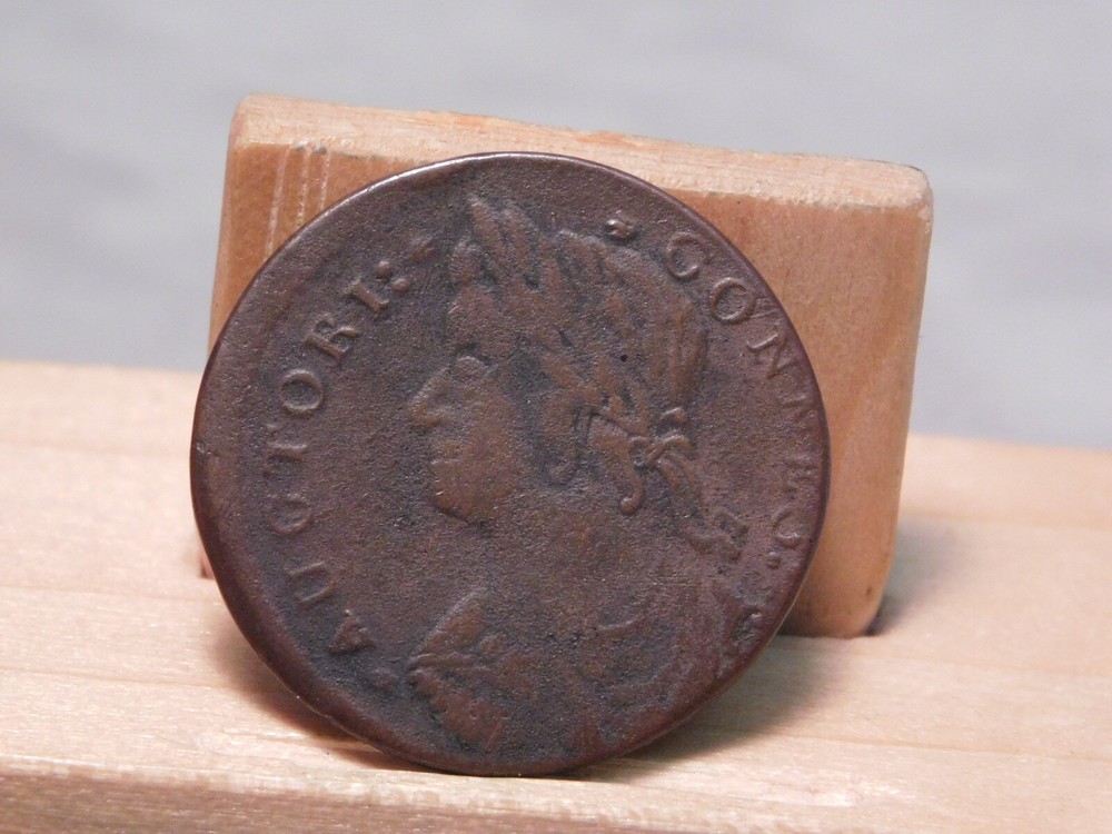 1787 Connecticut copper draped bust left