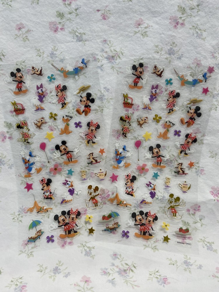 Disney Mickey Mouse And Minnie Mouse Sticker Sheets (4 Sheets Total)