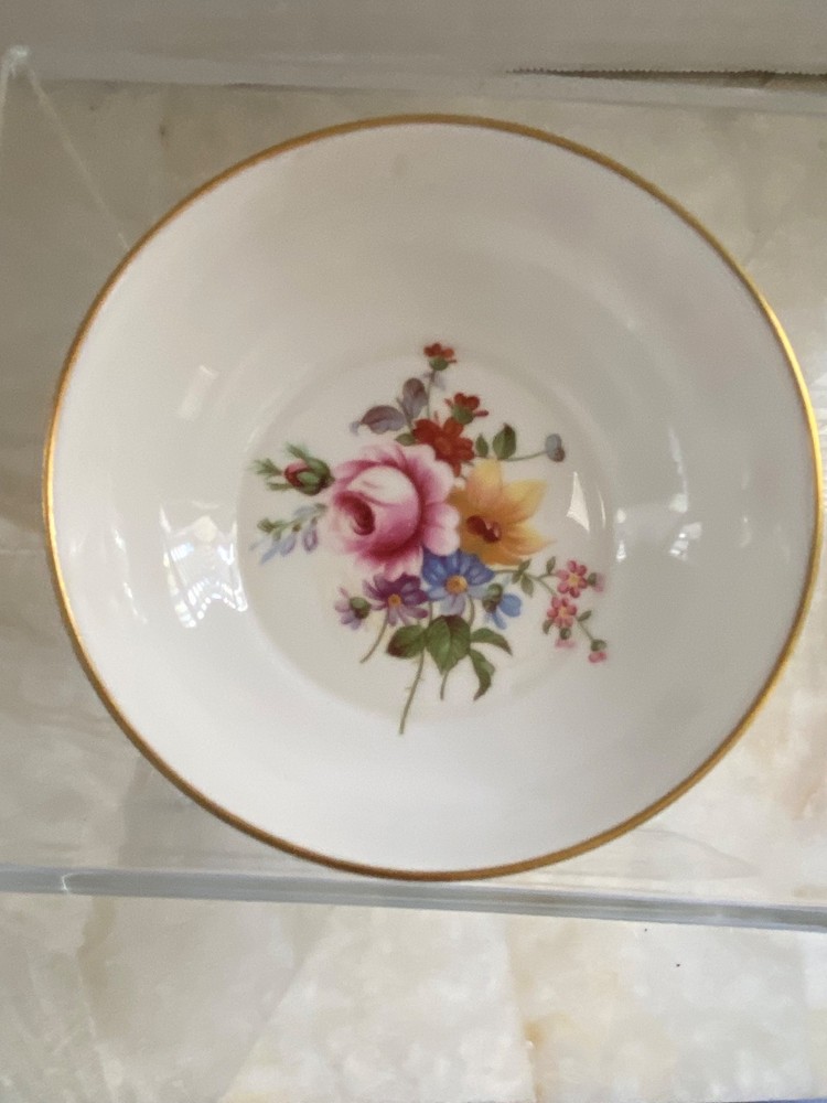 Royal Crown Derby Bone China Tea Strainer & Drip Bowl Derby Posies Pattern Box