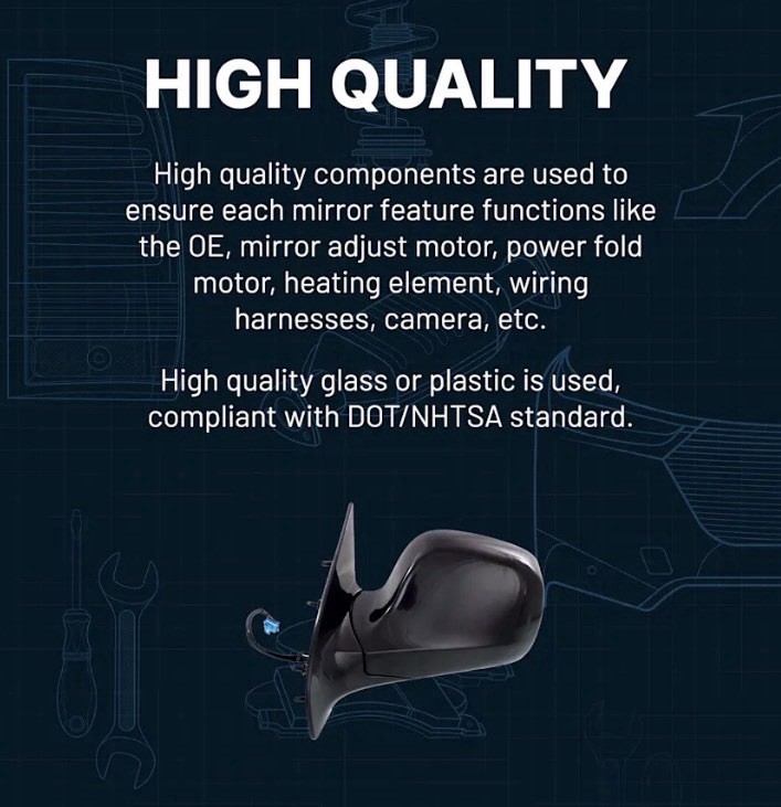 JC Whitney® Driver and Passenger Side Towing Mirror, Power Adjust