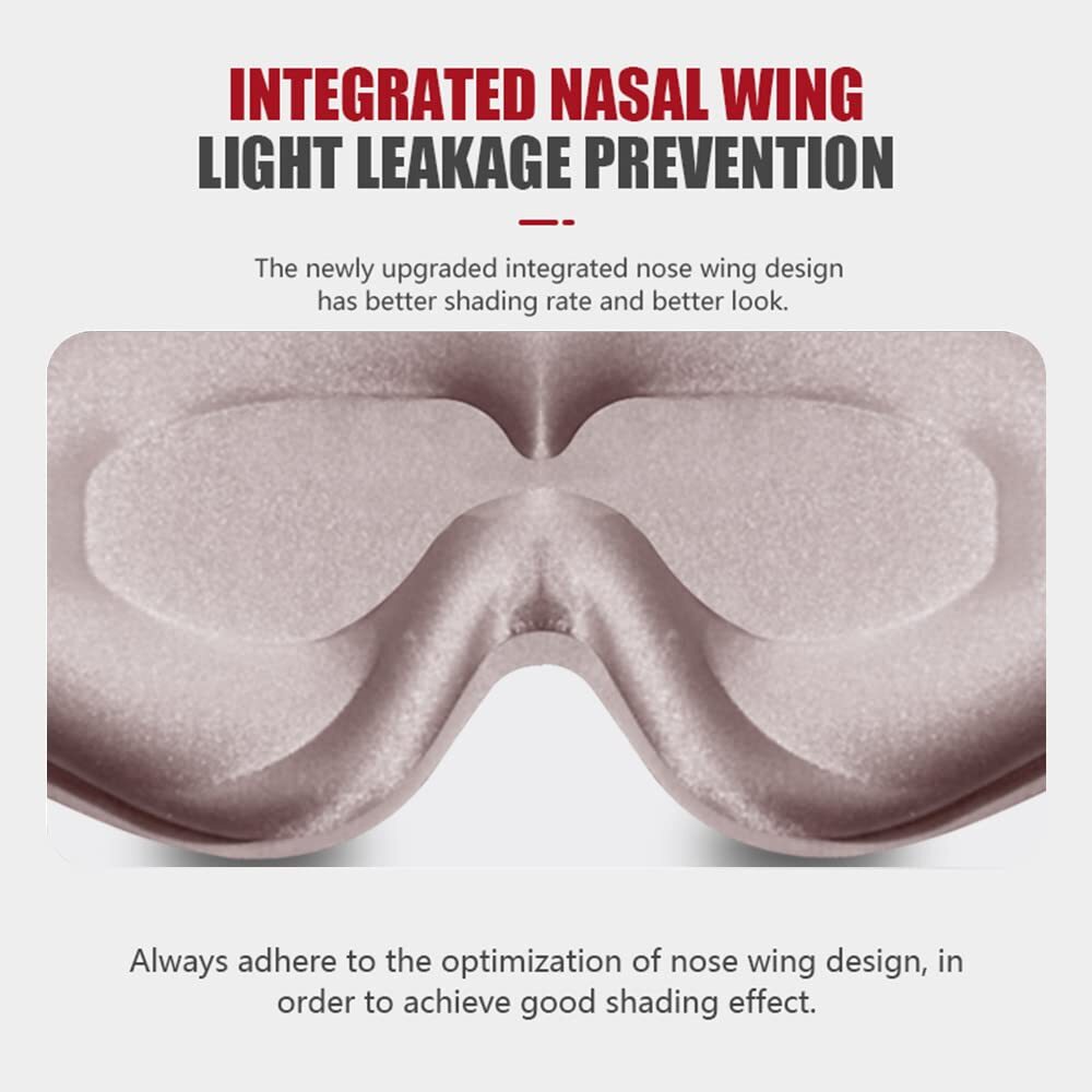 3D Contoured Sleep Mask with Adjustable Strap for Complete Light Blocking