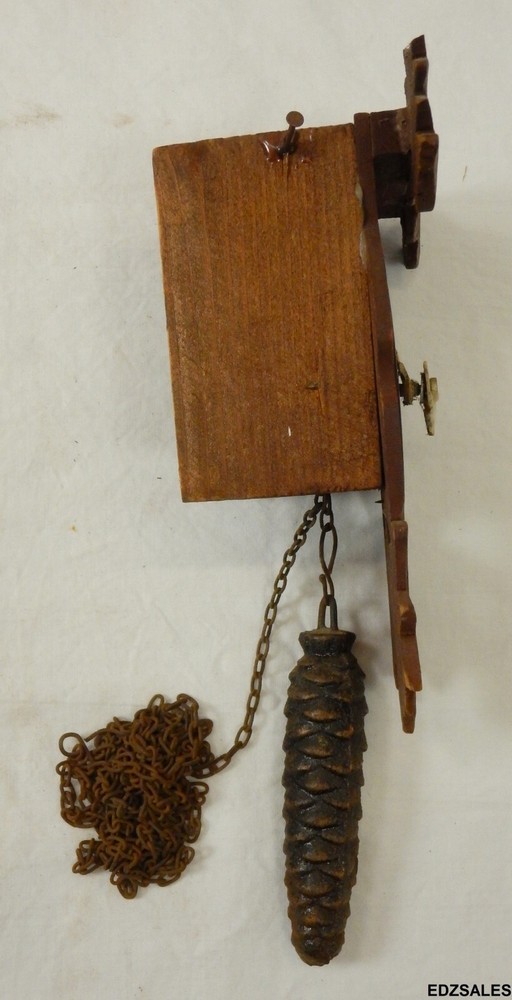Vintage Miniature German Black Forest Style Wood Clock