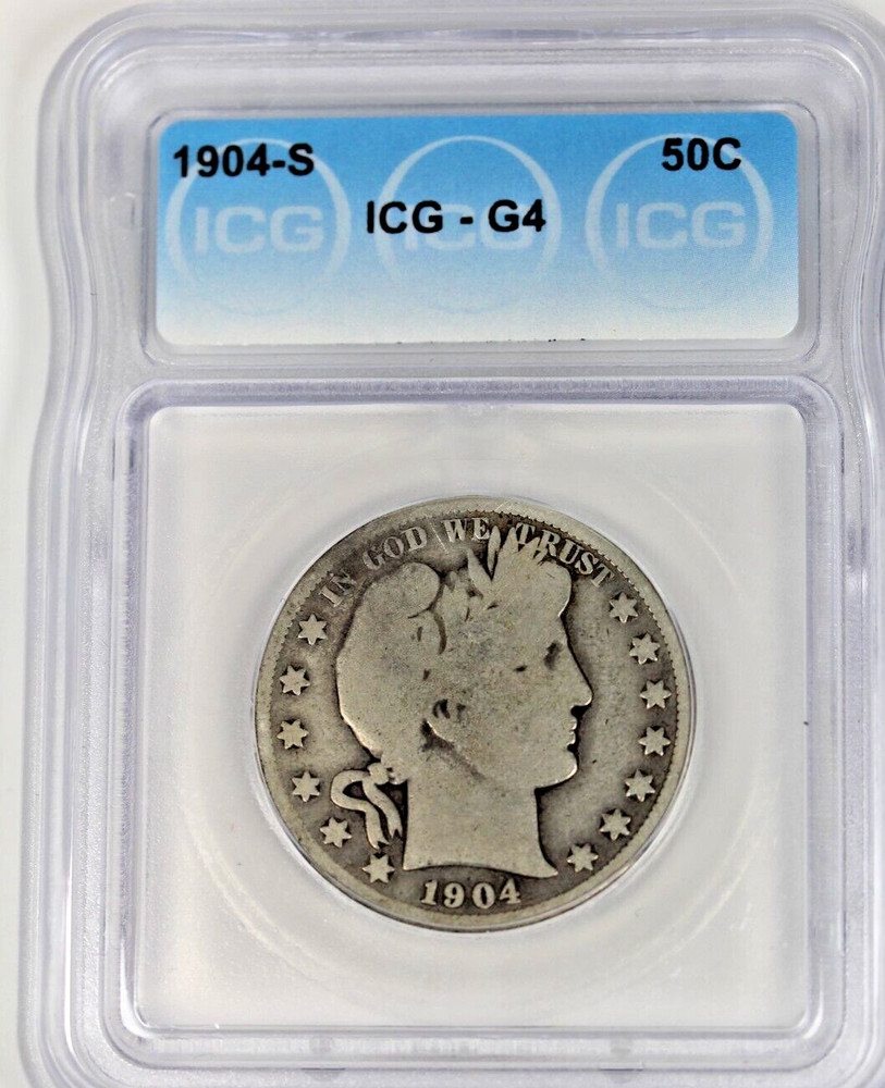 1904-S Barber Half Dollar : ICG G4