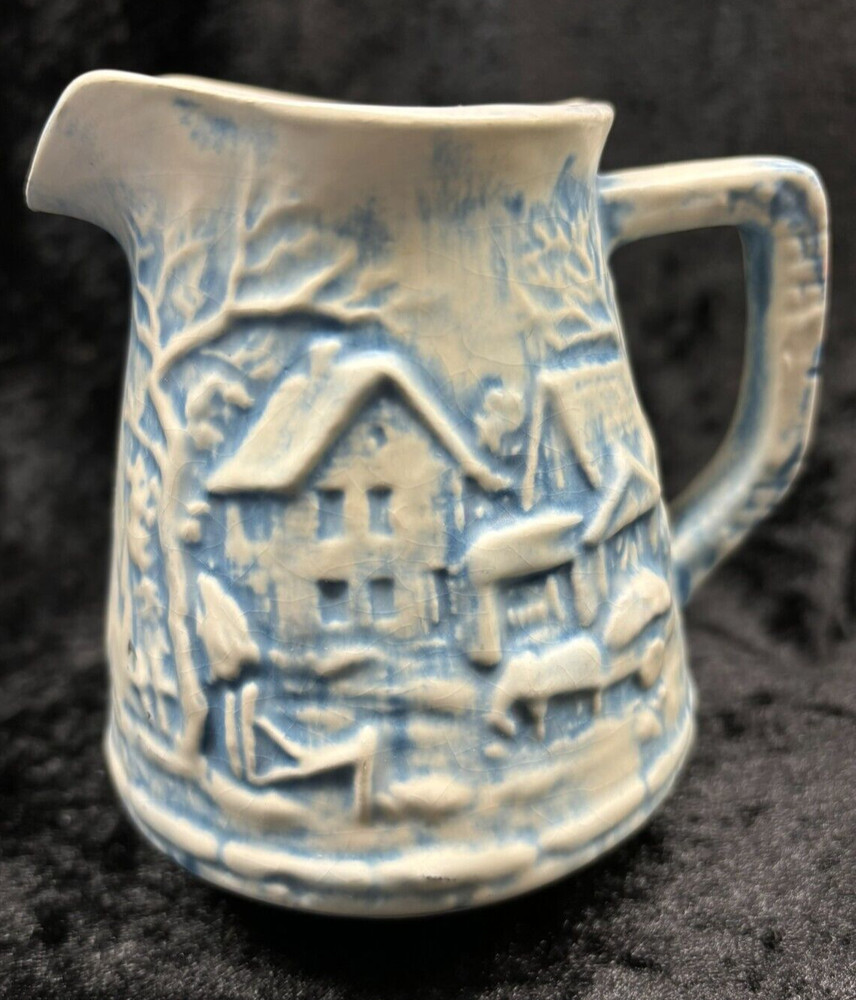4-1/2" Ceramic Creamer/Pitcher Signed LJM 1981