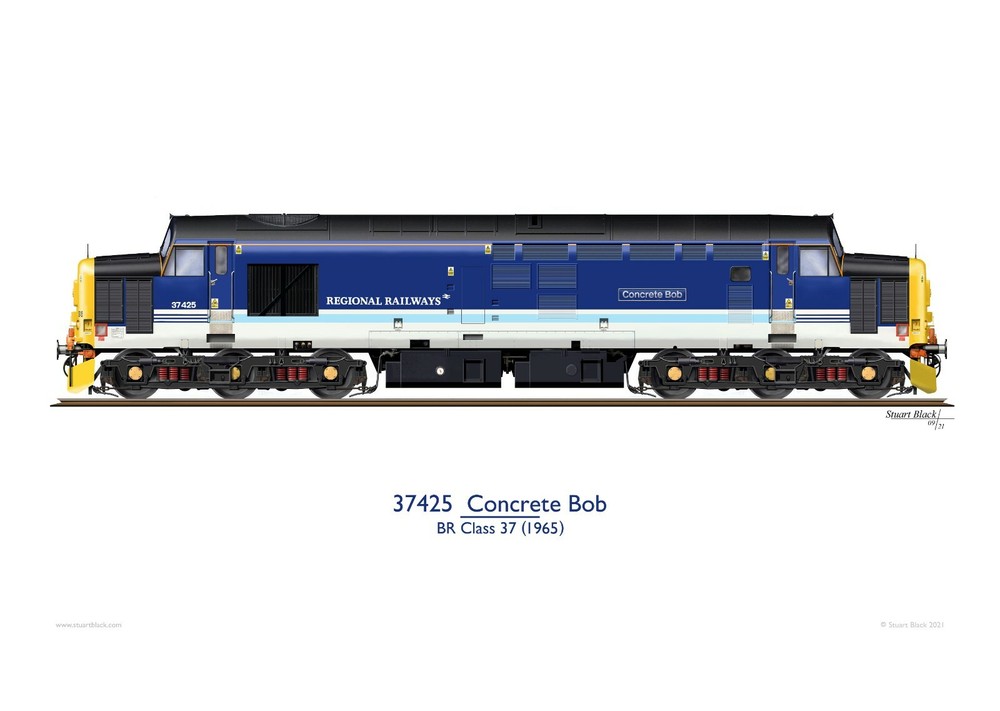 BR Class 37 37425 'Concrete Bob' - Print