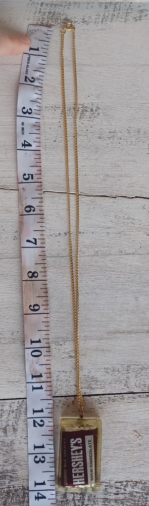 Real Hershey Chocolate In Epoxy Necklace. Very Neat-