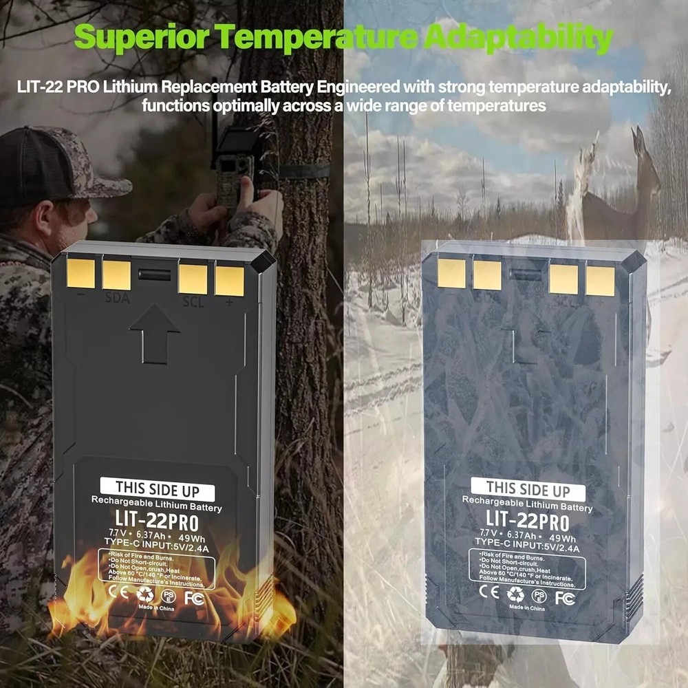 4PACK Rechargeable LIT-22 Battery Replacement For Trail Camera Flex-M Flex G-36