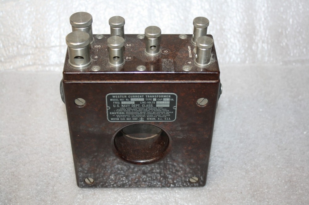 Vintage U.S. Navy Weston Model 461 Type 2 Current Transformer untested