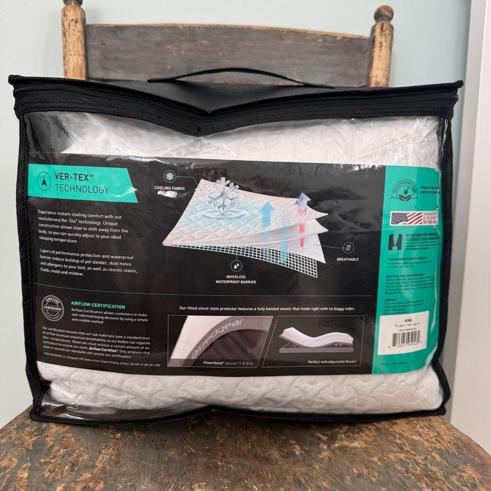 NEW Bedgear Ver-Tex Performance Mattress Protector King