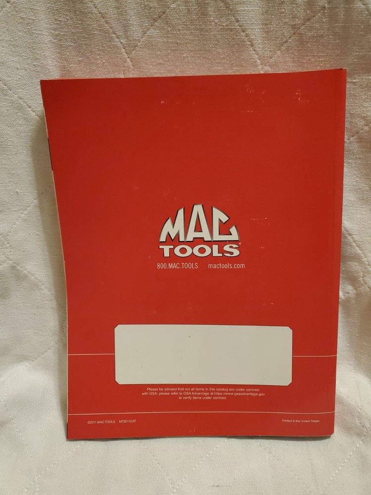 Original 2011 Mac Tools Catalog With Credit Application
