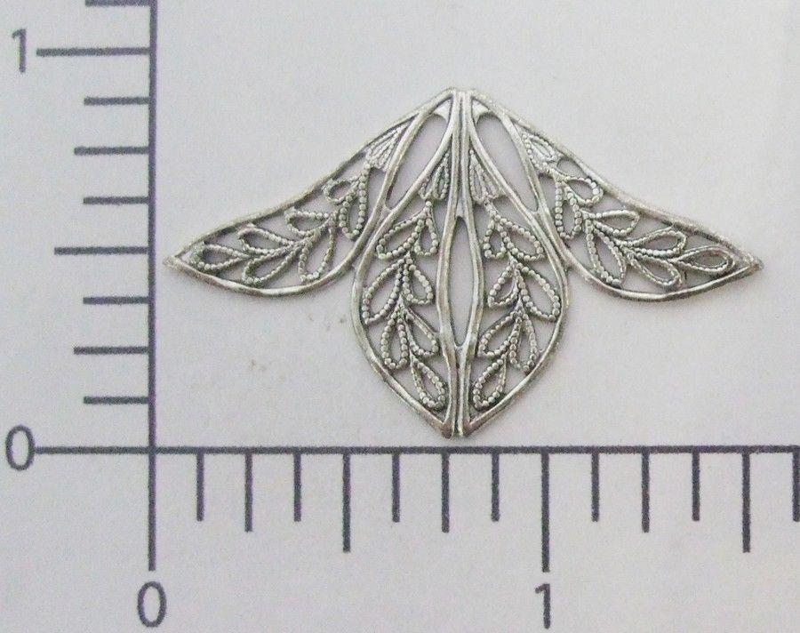 24254 - 2 Pc Victorian Filigree Jewelry Finding Silver Oxidized
