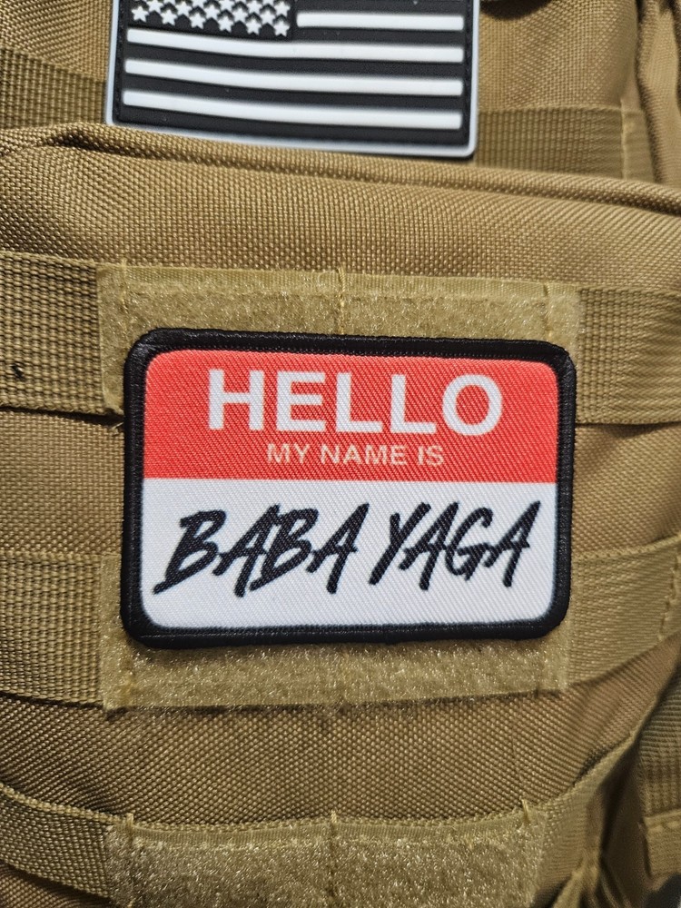 My name is Baba yaga funny removable patch green 2"x3" hook & loop funny patch