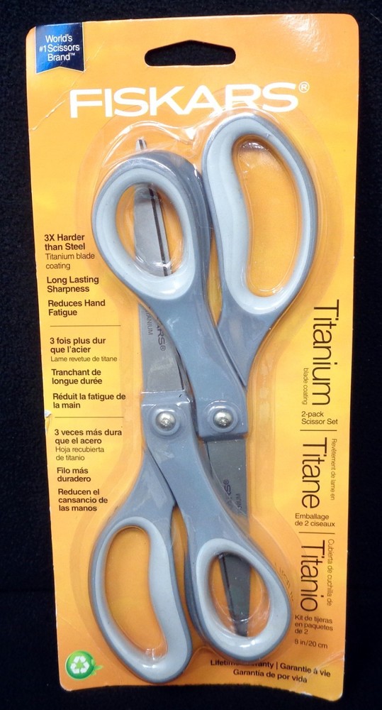 FISKARS Gray Titanium Scissors 2-Pack (NEW)