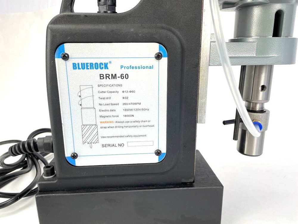 BLUEROCK ® Tools Model BRM-60A-B Magnetic Drill Press 2-Speed Mag Drill Typhoon
