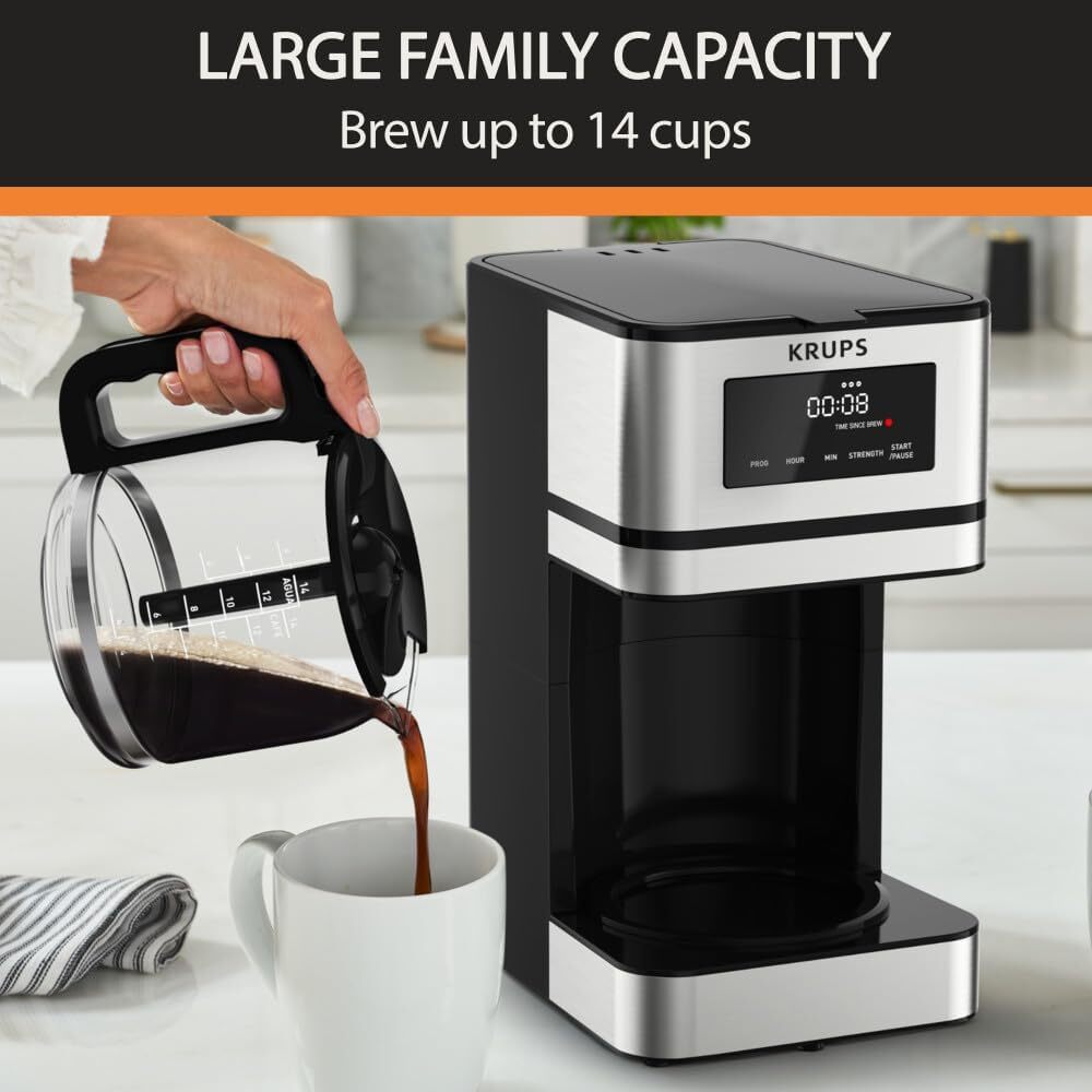 KRUPS Simply Brew Stainless Steel and 14-Cup / Programmable,