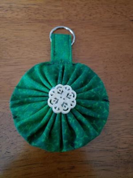 Keychain, handmade, Green with vines