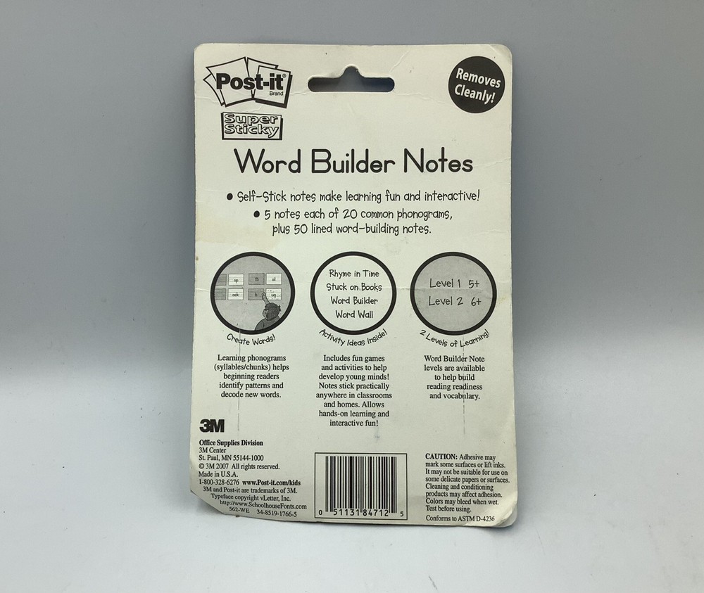 Post-it Super Sticky Word Builder Notes Sealed 100 + 50 Sheets