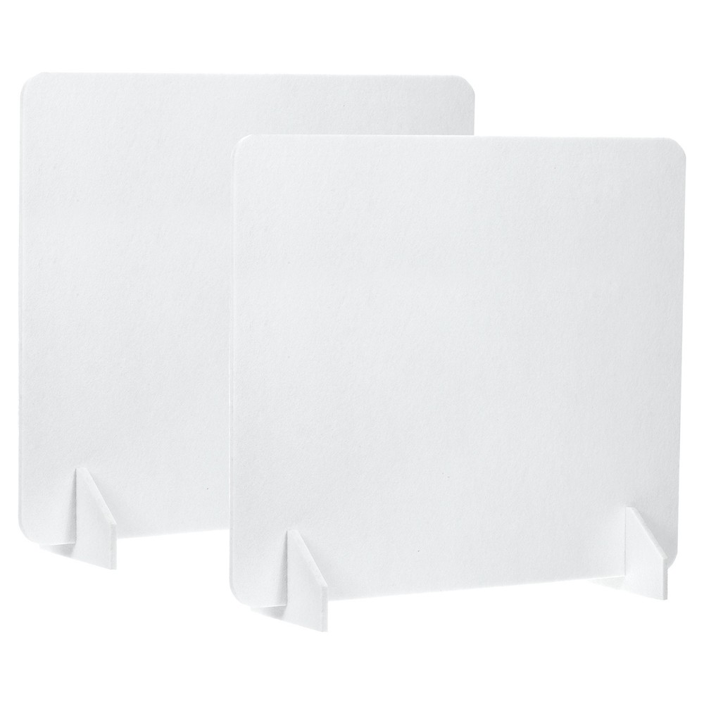 2 Set 24" x 24" Desk Divider Privacy Panel with 4Pcs Support Feet,White