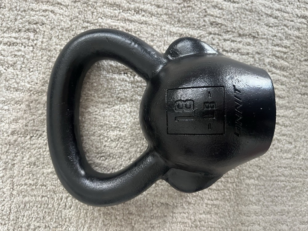 Onnit Primal Bell Kettlebell 18 lbs Ergonomic Handle Cast Iron Black