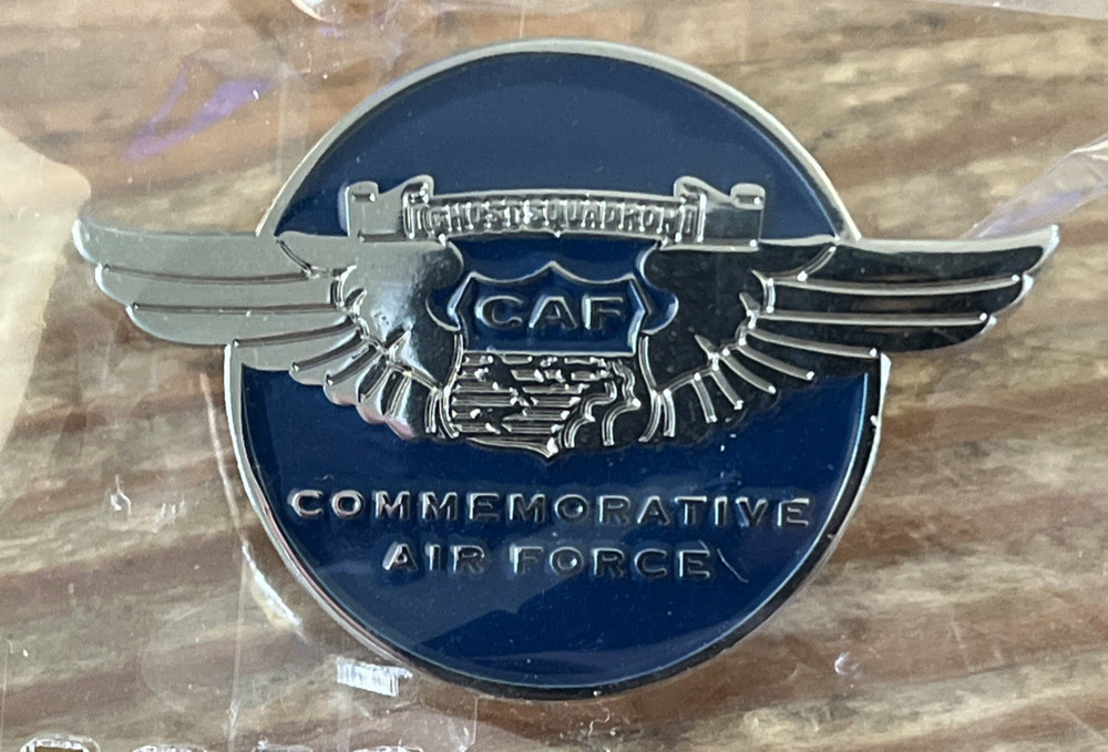 CAF Commemorative Air Force Pin Ghost Squadron Pilot Wings Badge Pinback