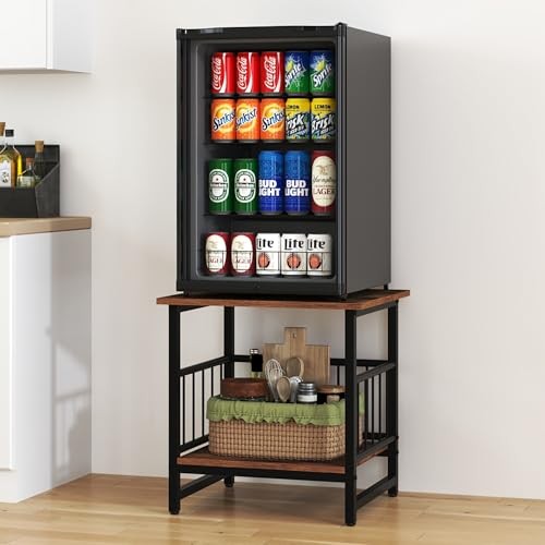 Industrial Night Stand8” Square Side Table with Open Storage 1 Rustic Brown