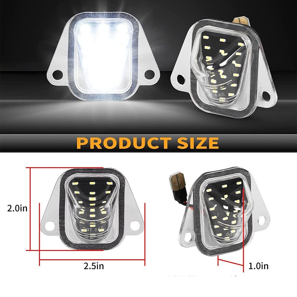 Pack 2 LED License Plate Tag Light For 2007-14 Suburban Tahoe Yukon Escalade ESV