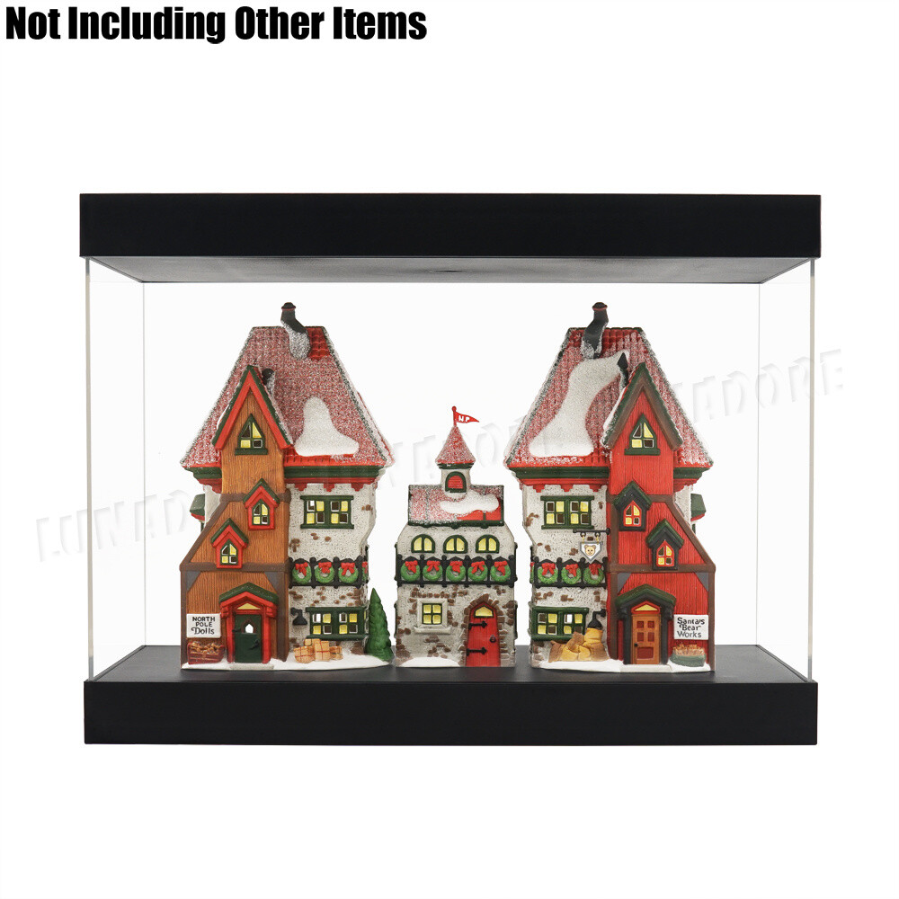 US Large Acrylic Plastic 15" 38cm Display Case Perspex Box Dustproof Protection