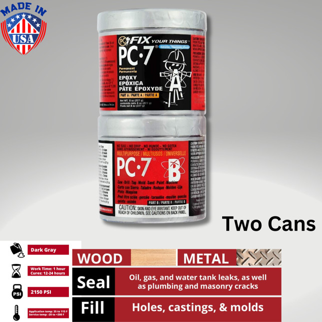 PC-7 Epoxy Heavy Duty Adhesive Paste Two-Part 1/2lb In Two Cans Multi-Purpose