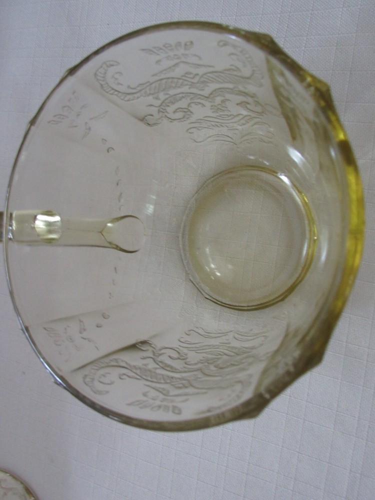 FEDERAL DEPRESSION MADRID GLASS CUP & SAUCER- NICE