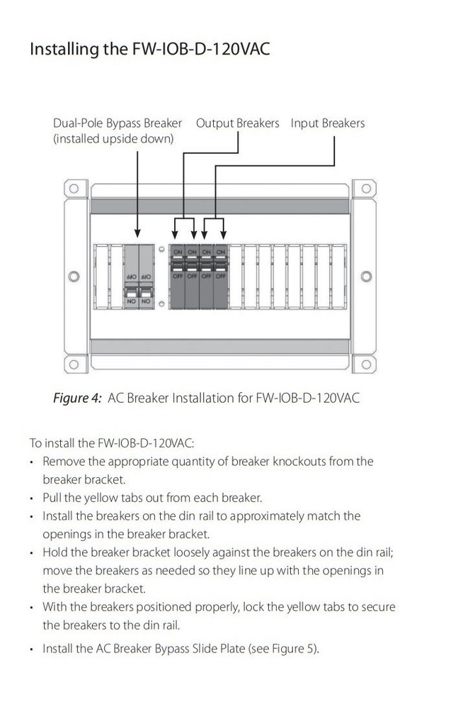 OutBack Power FW-IOB-D-120VAC Input/Output/Bypass