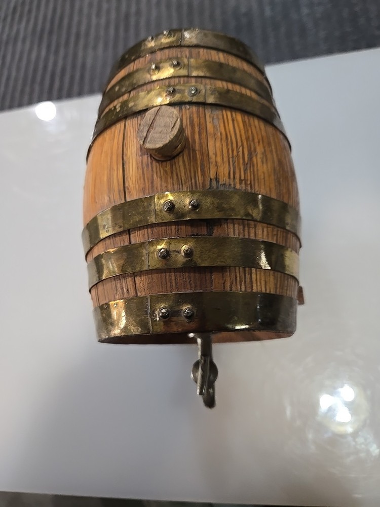 Wooden Tequila Barrel On Stand.