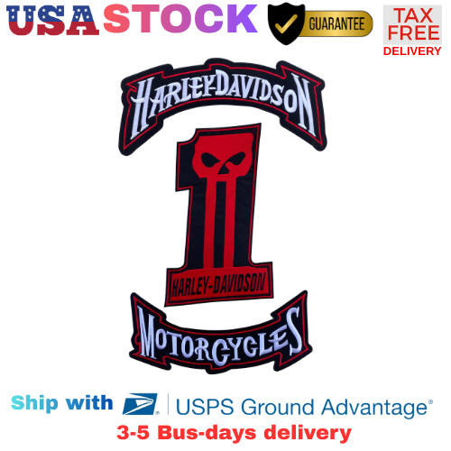 Harley-Davidson 3-Pc No. 1 Skull Back Patch Set
