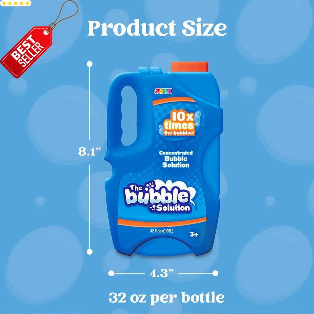 32oz Concentrated Bubble Solution Makes 2.5 Gal Refill for Machine Wands - US