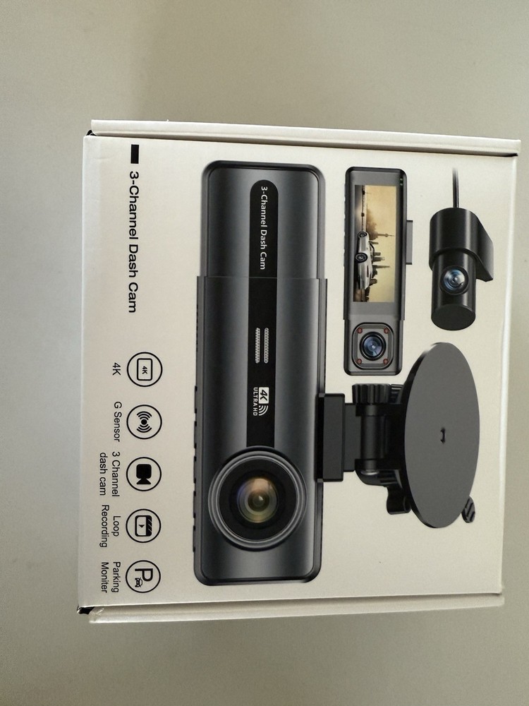 Three Channel Dash Cam, 1080P Front and Rear Inside, Dashcam Three Way